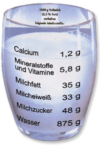 Die wichtigesn Inhaltsstoffe der Milch